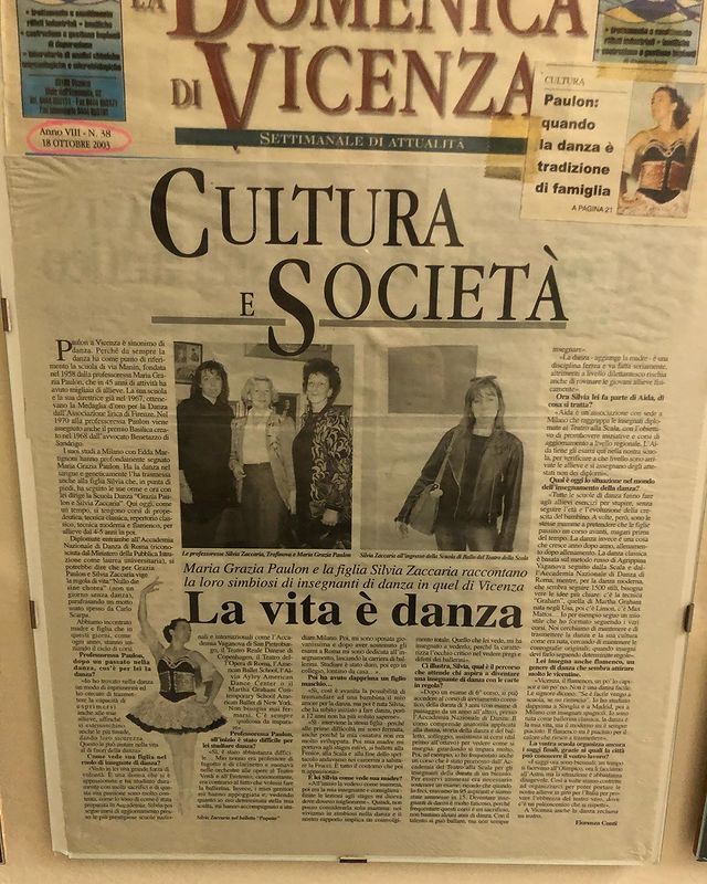 Articolo storico dedicato alla famiglia Paulon e alla danza